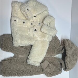 Cozy Sherpa Jackets - Cream and Taupe